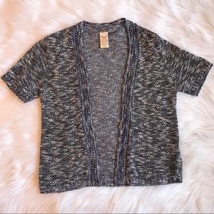 Blue Knit Short Sleeve Cardigan